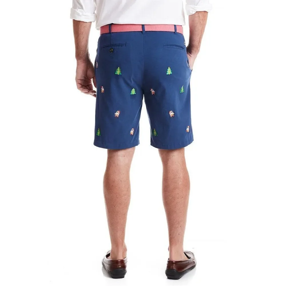 Castaway Nantucket Men's Holiday Embroidered Shorts Blue Size 46